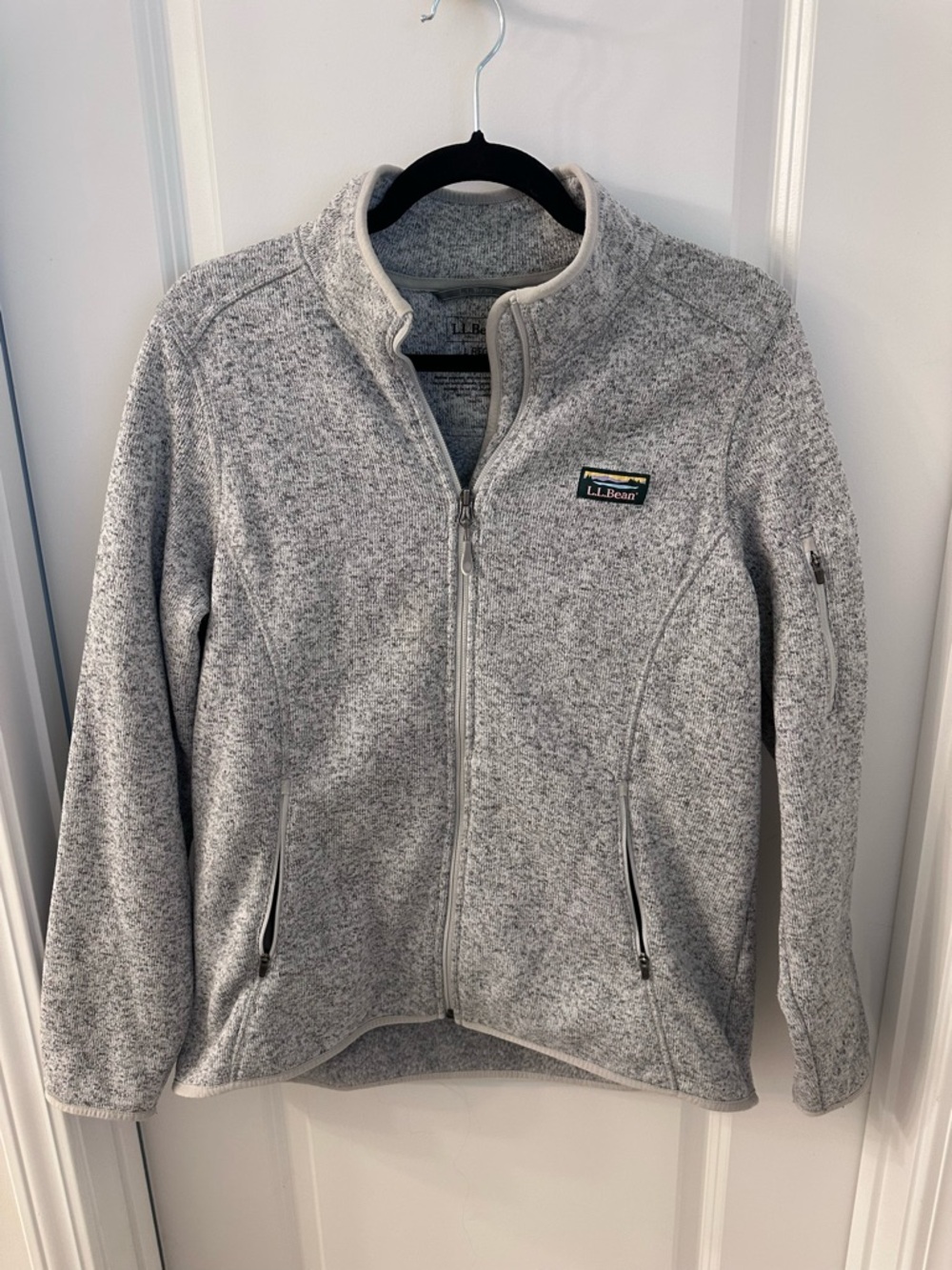 L.L. Bean Women's Light Gray Heather Full-Zip Fleece Jacket